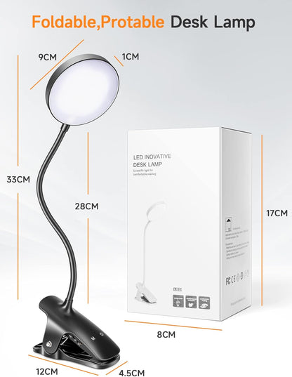 Mubarek Clip on Reading Light – Calming Eye-Caring Lamp for Bedtime Wind-Down Routine and Reading Nook