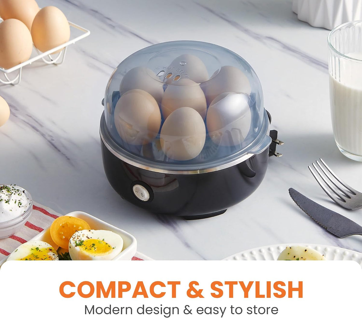 multi-function versatility as egg boiler, veggie steamer, and food steamer with 16 included recipes