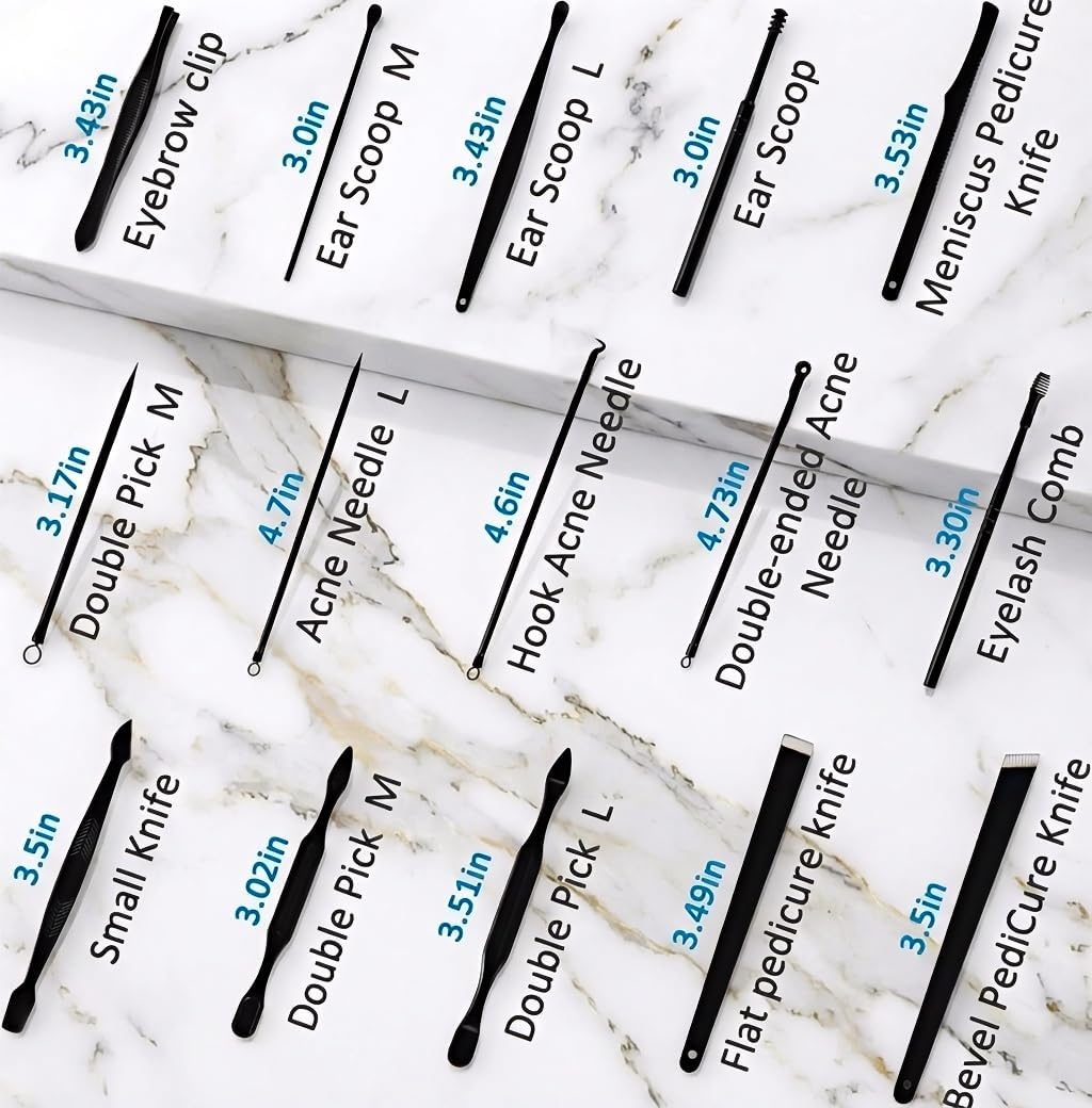 multi-functional tools covering hand care, foot care, and facial care including eyebrow shaping and anti-acne