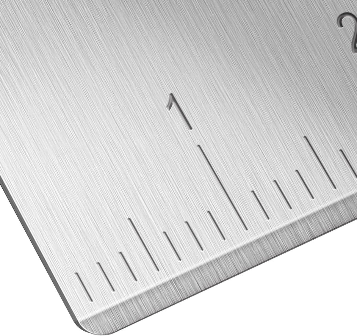 multi-purpose 5.9" x 5.1" blade sized for dough, pastry, vegetables, and sheet scraping