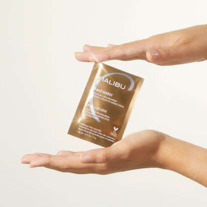 multi-step regimen: clarifying shampoo, hard water mask, and finishing conditioner