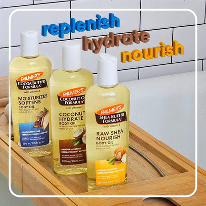 multi-surface application: safe for damp, dry, or wet skin and usable in-shower, as a massage oil, or mixed with lotion or foundation