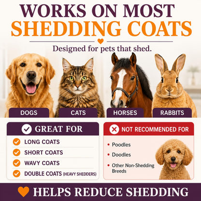 multi-surface blade that lifts hair from upholstery, carpets, car interiors, and pet coats