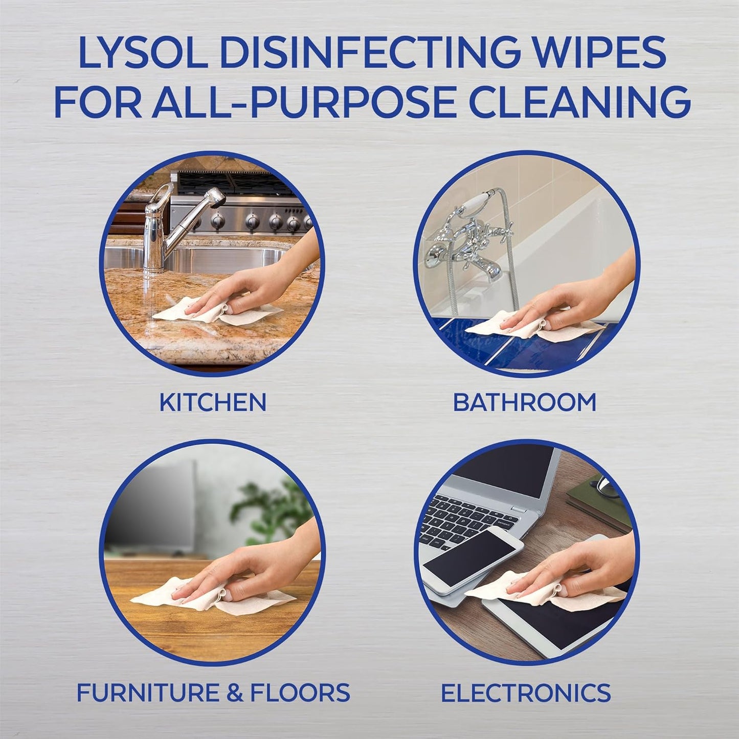 multi-surface compatibility: doors, floors, sinks, tile, tubs, counters