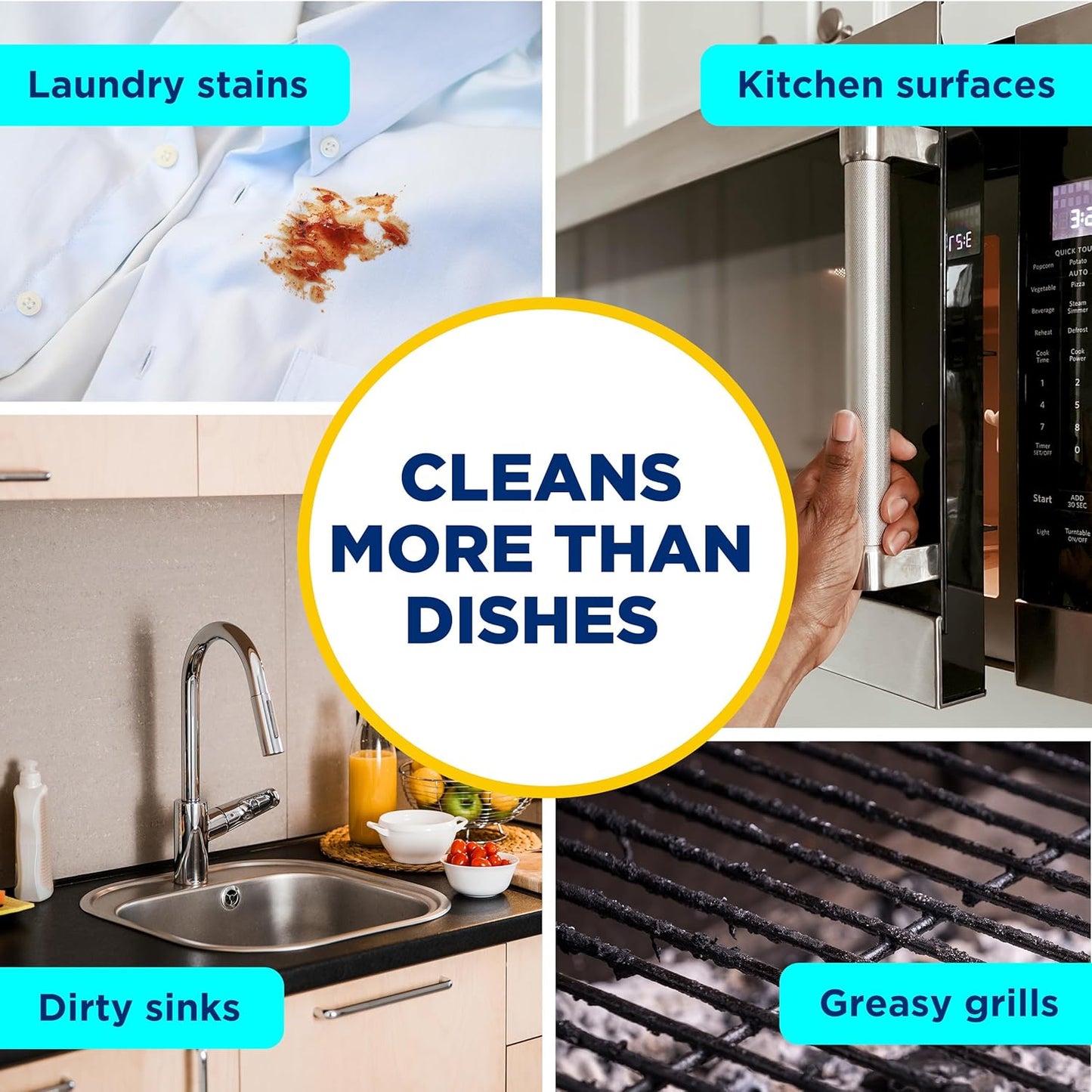 multi-surface compatibility: glass, counters, stoves, grills, and laundry stains