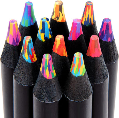 multicolor pencil core blending 3+ colors per pencil for automatic gradients