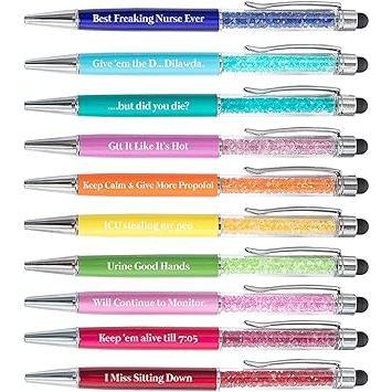 multiple colorways available including blue, pink, purple, rose, and black, plus larger 11-, 12-, and 20-piece packs and compatible refills