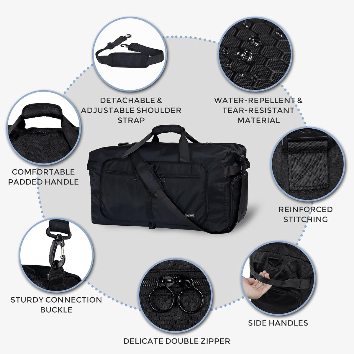 multiple exterior and interior pockets for phone, passport, and small accessories
