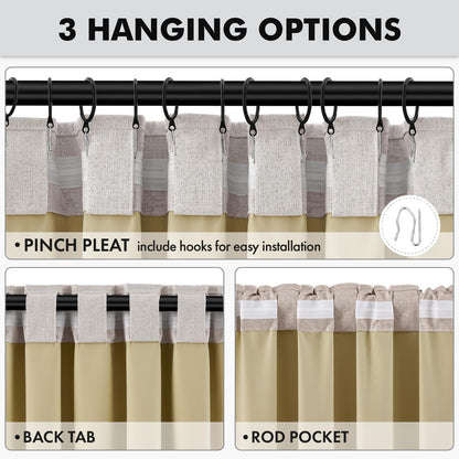 multiple length options (45" to 120") and width options (42" and 52") to fit diverse window sizes