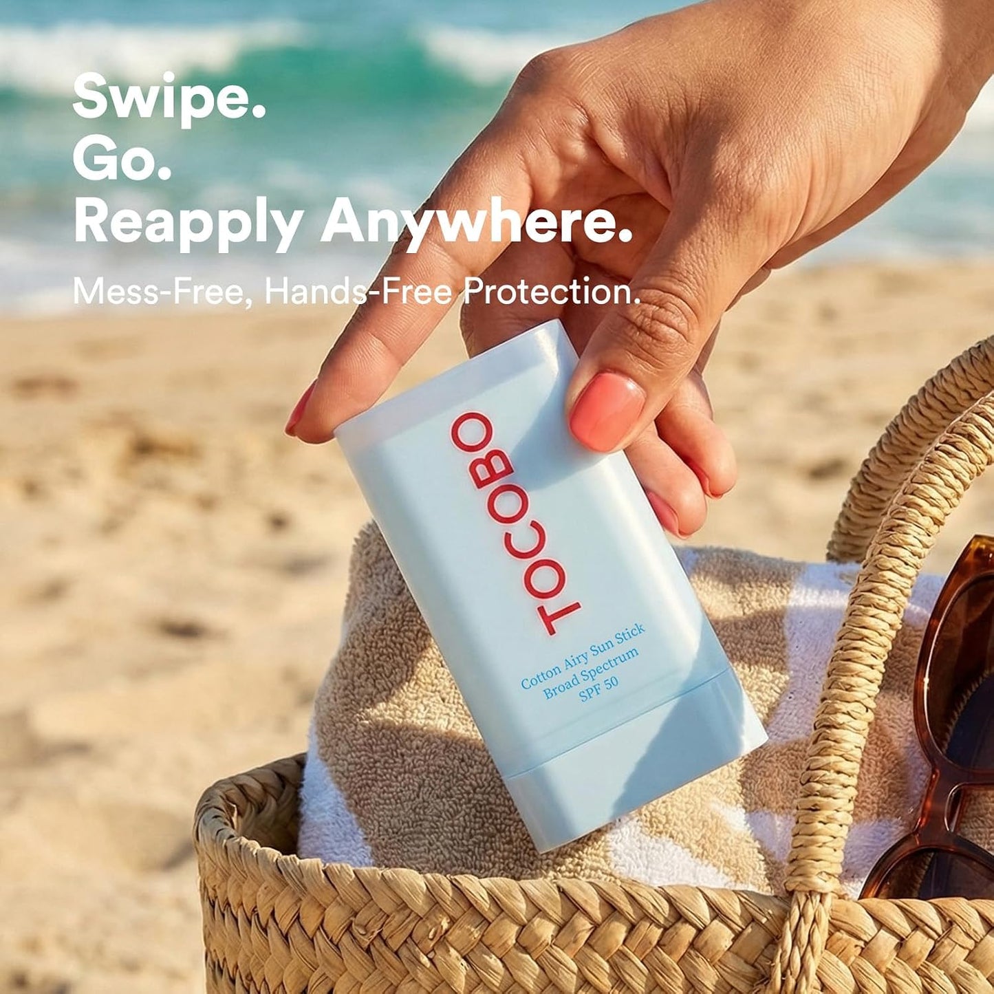 multiple size variants including a 0.38 oz mini clear, 0.5 oz twin pack, 1 oz single, and a dual sunstick + sunscreen bundle