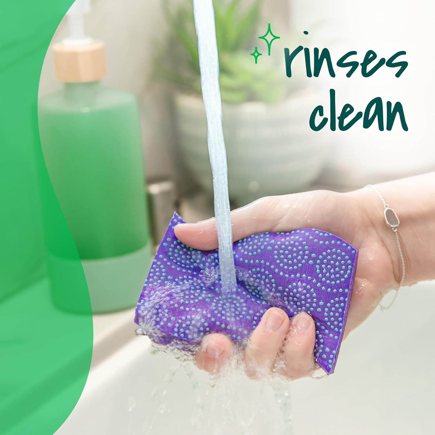 multipurpose design suitable for dishes, countertops, tubs, showers, garage, and outdoor cleaning