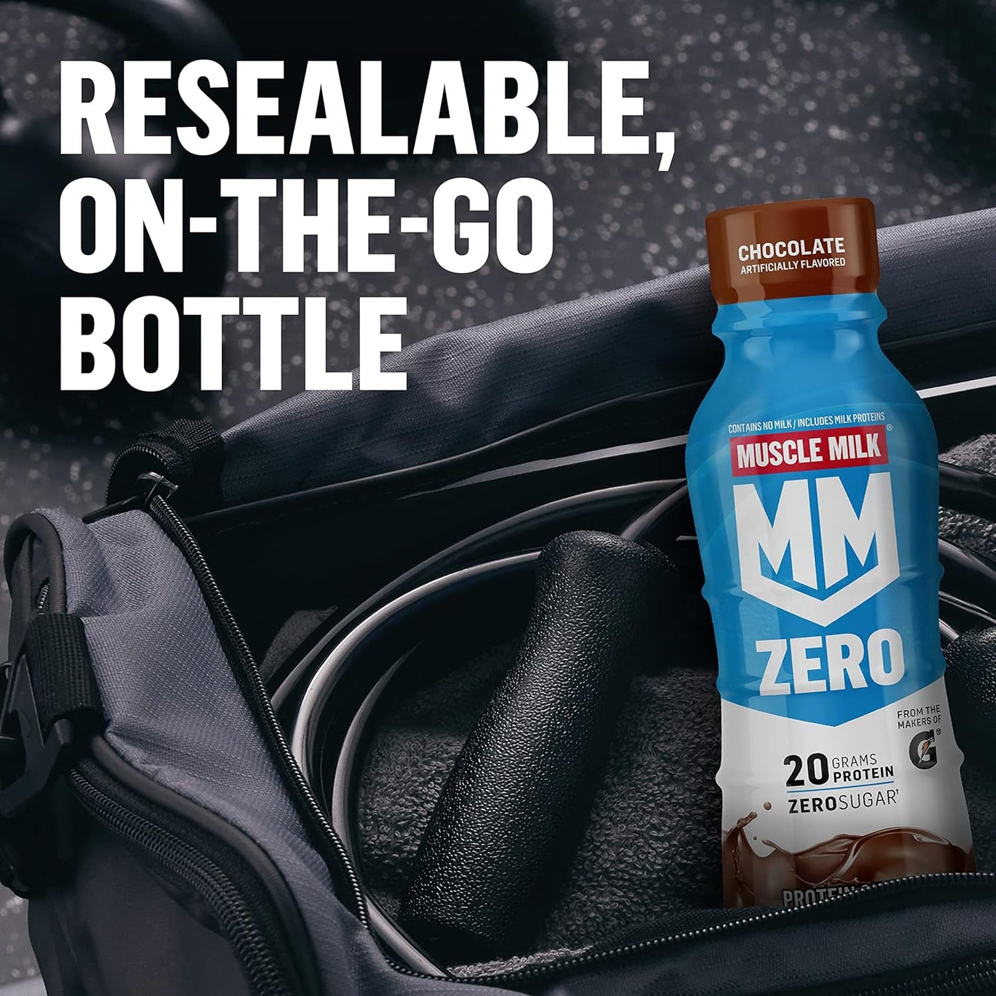 Muscle Milk Zero Protein Shake Chocolate – Simple High-Protein Drink for Clean Eating Routines, 20g Per Bottle