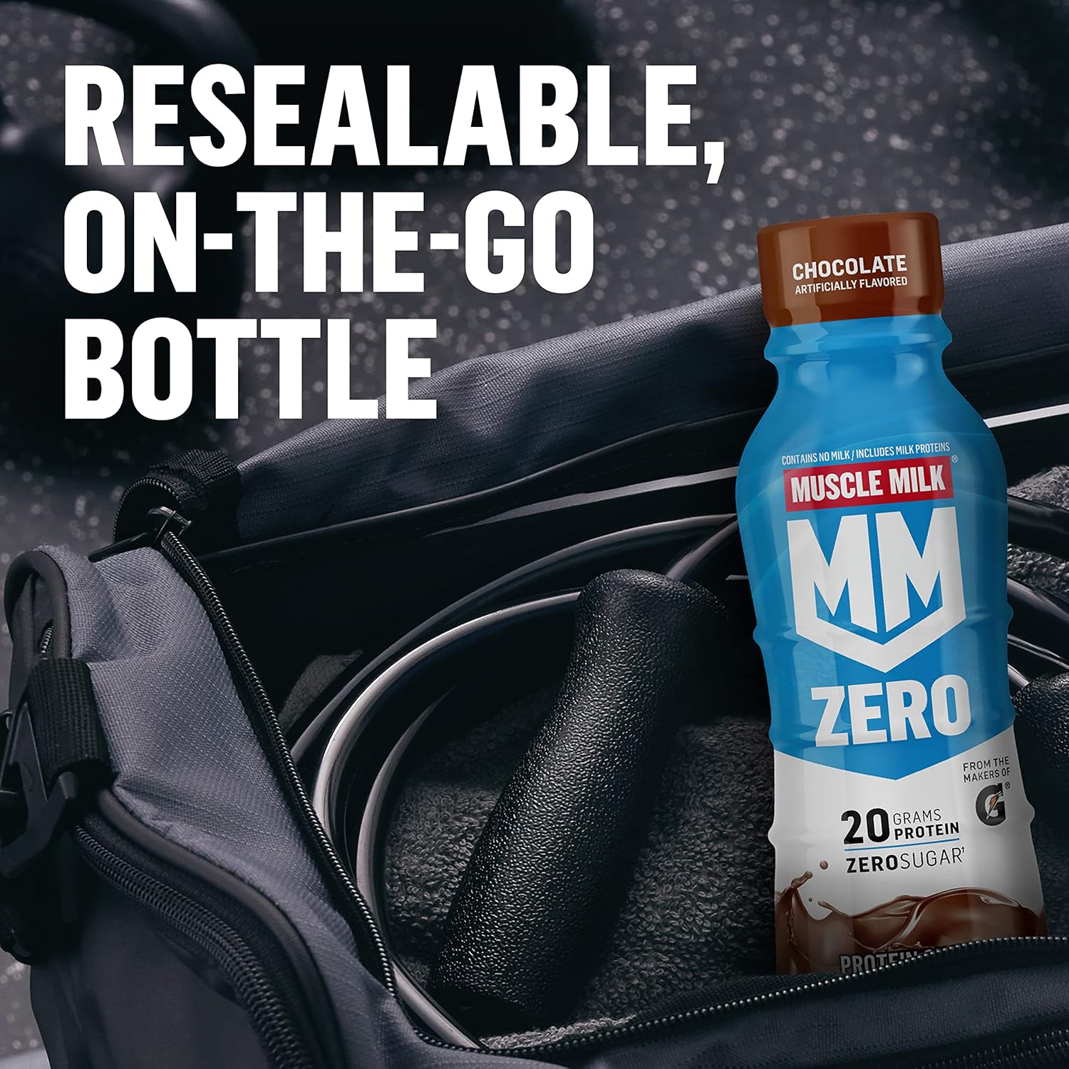 Muscle Milk Zero Protein Shake Chocolate – Simple High-Protein Drink for Clean Eating Routines, 20g Per Bottle