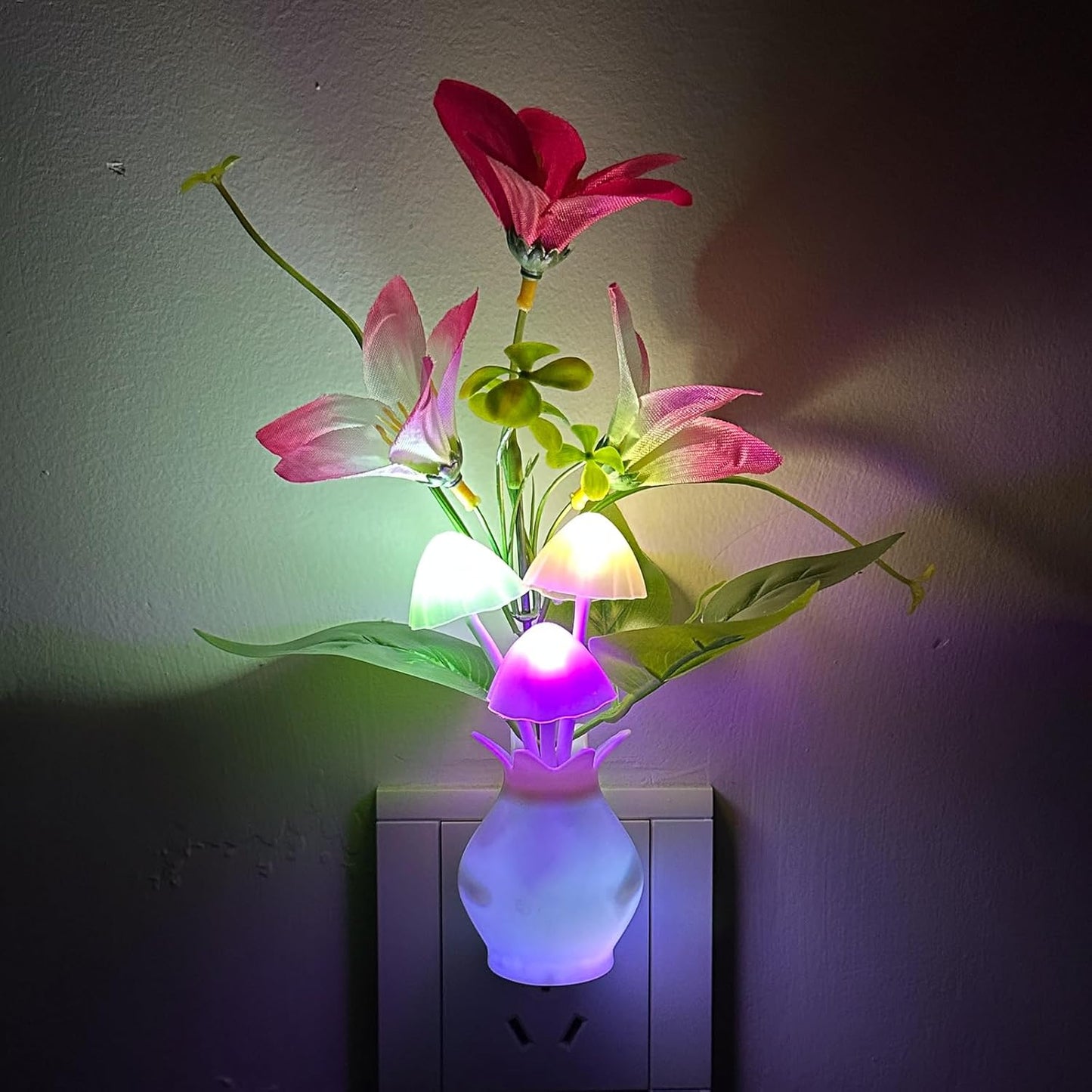 MushroomBloom Housewarming Gift – Mushroom Flower Plug in Night Light for New Home and Nursery