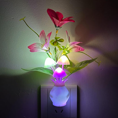 MushroomBloom Housewarming Gift – Mushroom Flower Plug in Night Light for New Home and Nursery