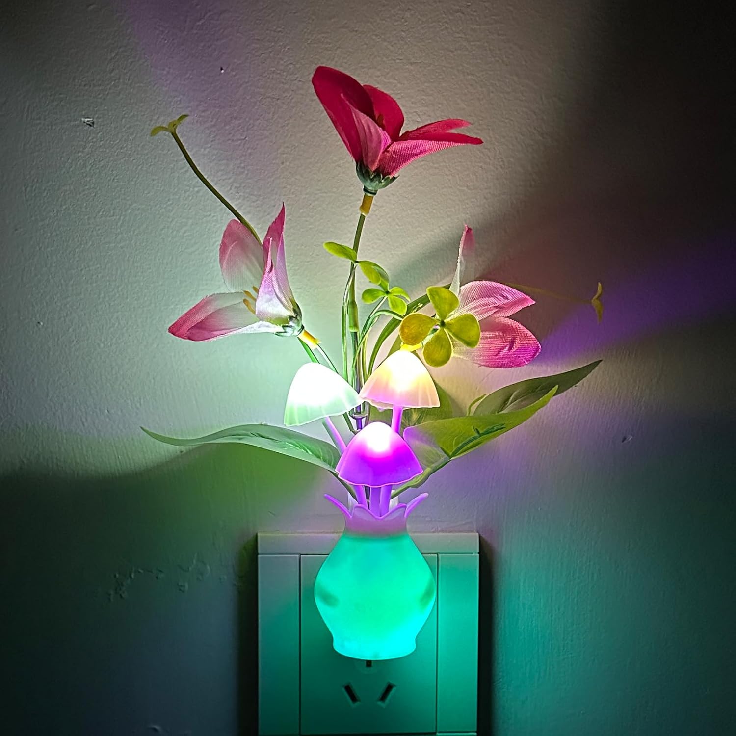 MushroomBloom Housewarming Gift – Mushroom Flower Plug in Night Light for New Home and Nursery