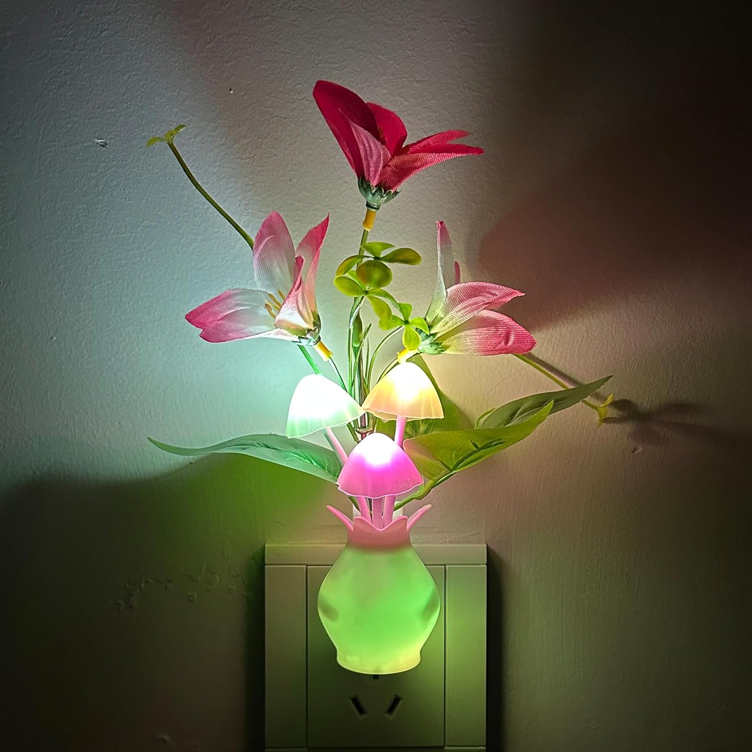 MushroomBloom Housewarming Gift – Mushroom Flower Plug in Night Light for New Home and Nursery