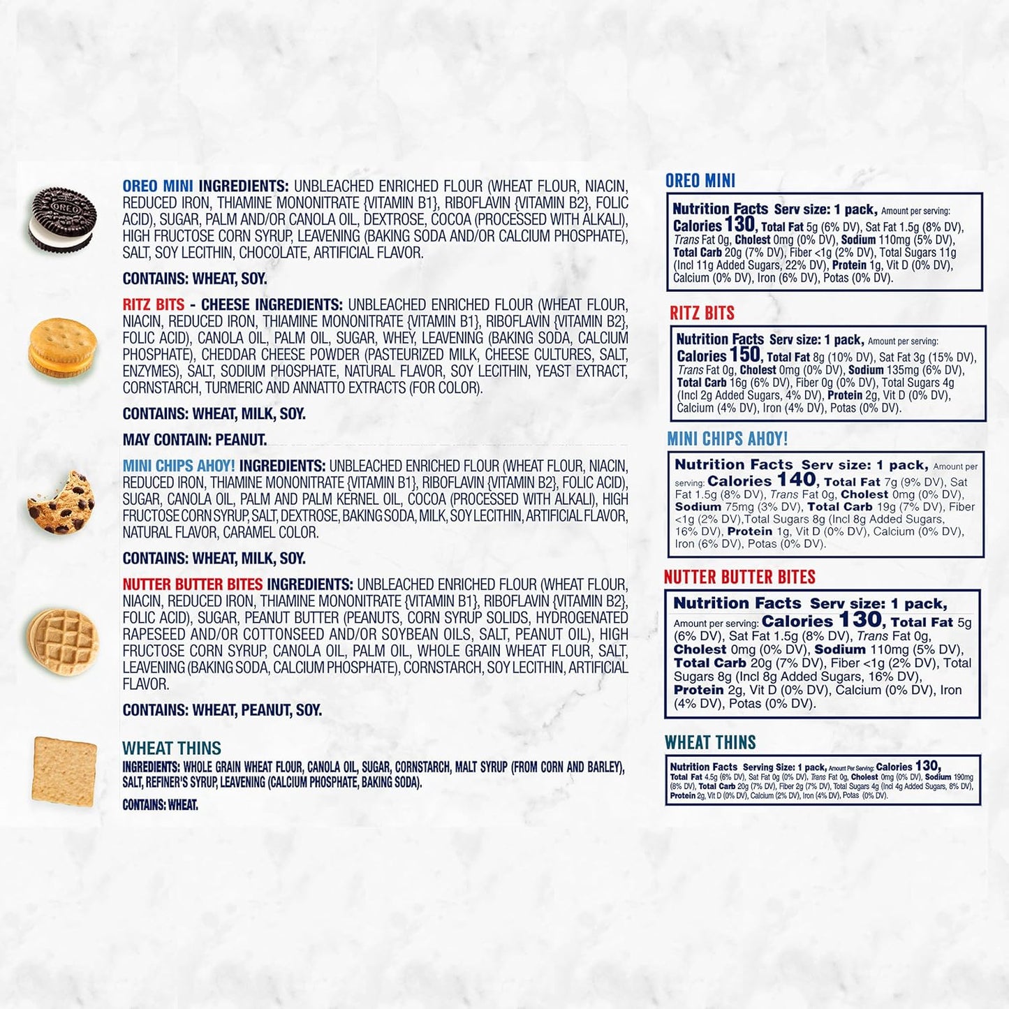 Nabisco Cookie & Cracker Variety Pack – Road Trip Cooler Snacks for Long Drives, 50 Individually Wrapped Mini Packs