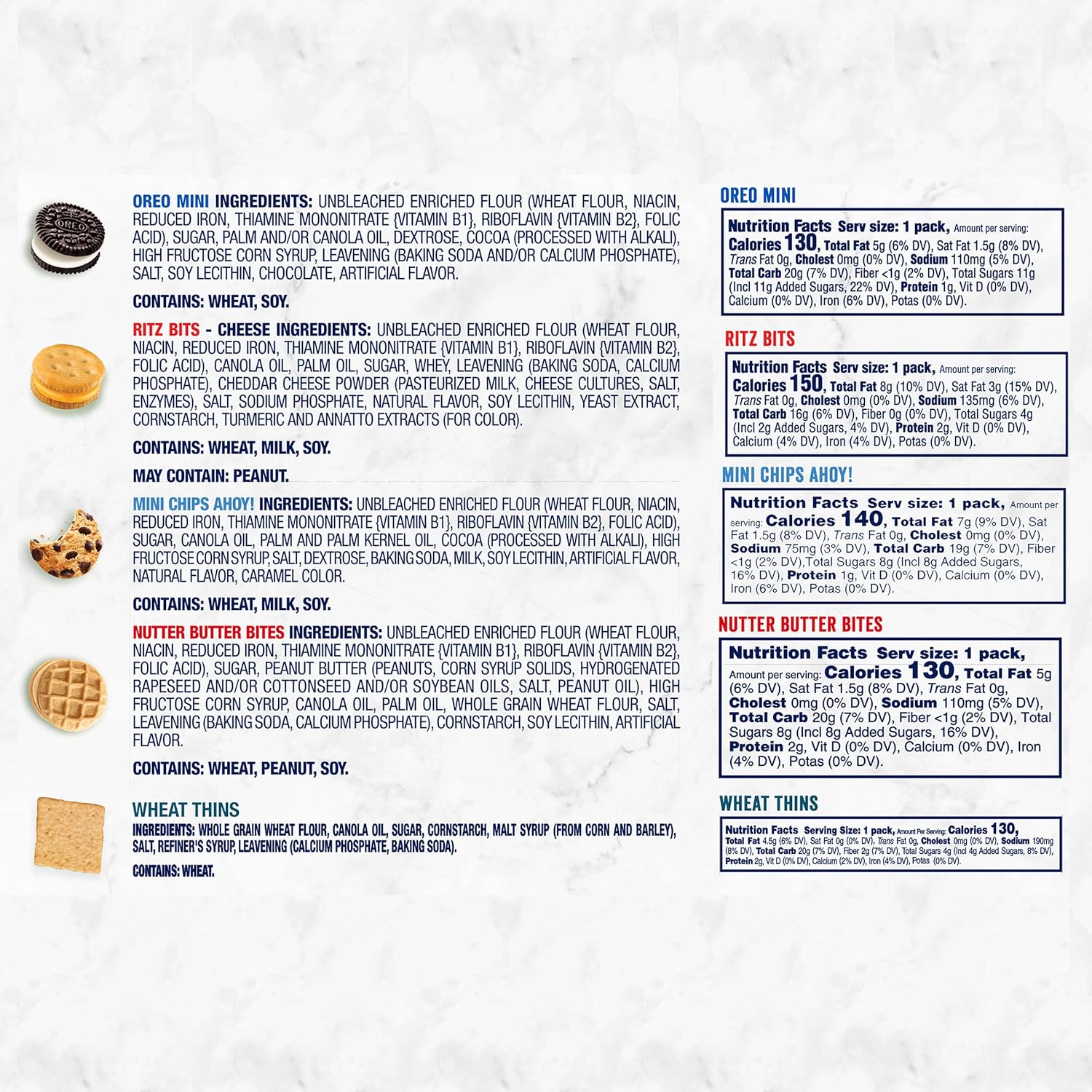 Nabisco Cookie & Cracker Variety Pack – Road Trip Cooler Snacks for Long Drives, 50 Individually Wrapped Mini Packs