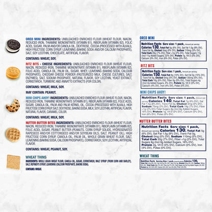 Nabisco Cookie & Cracker Variety Pack – Road Trip Cooler Snacks for Long Drives, 50 Individually Wrapped Mini Packs