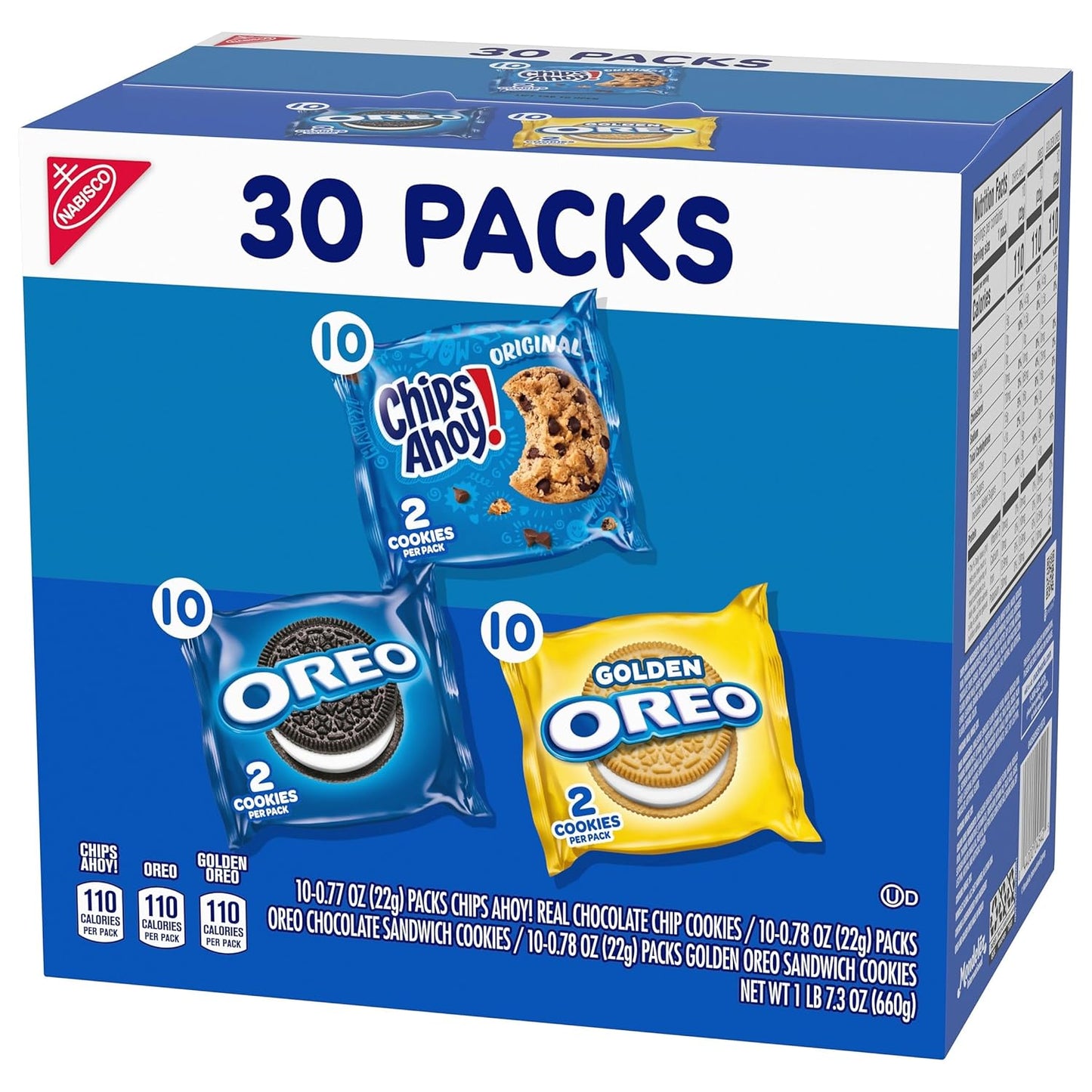 Nabisco Sweet Treats Cookie Variety Pack – Pre-Portioned After-Dinner Dessert Pouches, 30 Two-Cookie Snack Packs