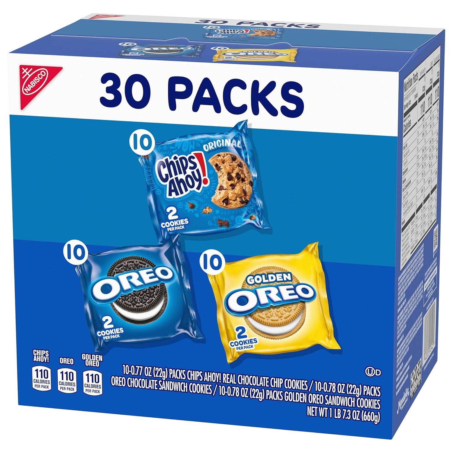 Nabisco Sweet Treats Cookie Variety Pack – Pre-Portioned After-Dinner Dessert Pouches, 30 Two-Cookie Snack Packs