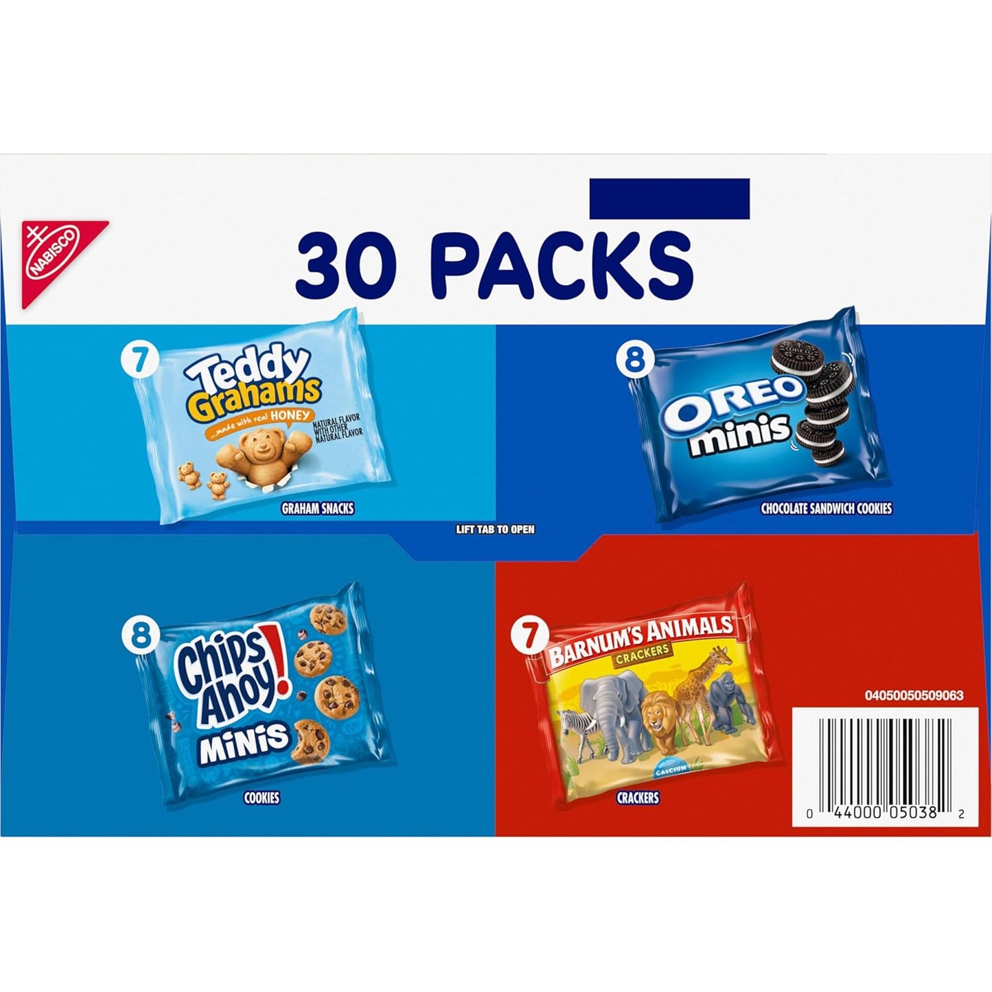 Nabisco Team Favorites Variety Pack – Office Break Room Snack Stock, 30 Individually Wrapped Mini Packs for Shared Workspaces