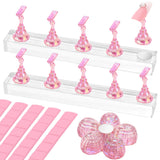 LUVYAUV Press-On Nail Holder – Simple Acrylic Design for Uncluttered Vanities, One Station Replaces Multiple Practice Tools