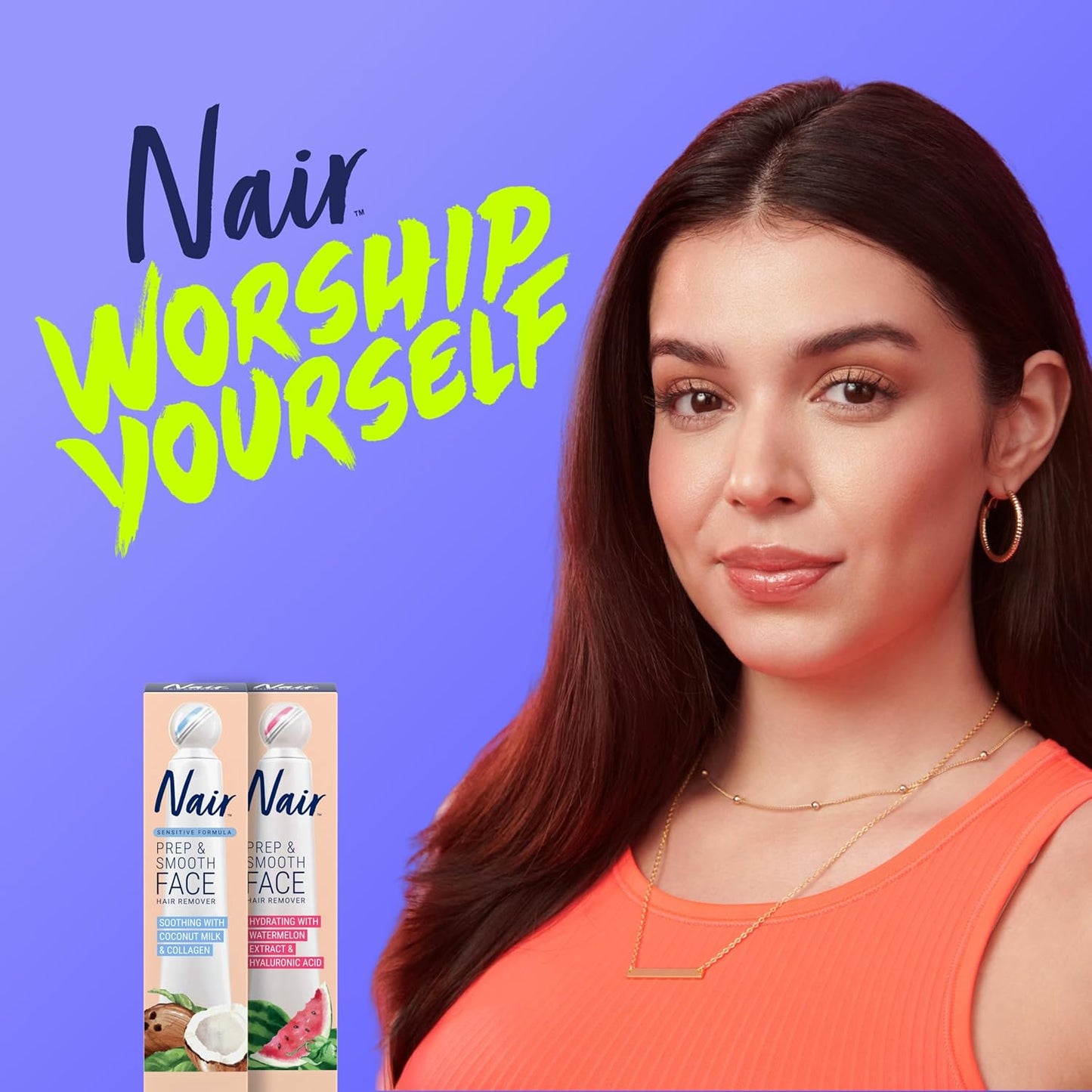 NAIR Exfoliating Facial Hair Removal Cream - Thoughtful Birthday Gift for Her, Sensitive Skin Friendly Skincare Set