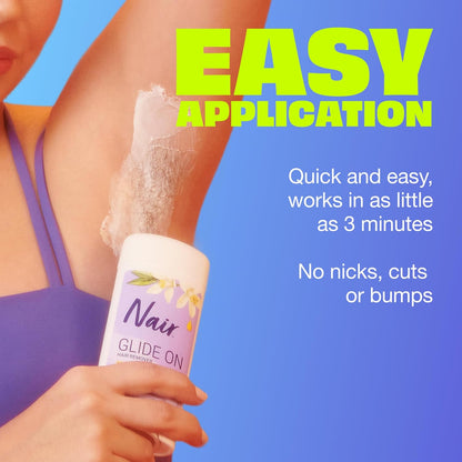 Nair Glide On Depilatory Stick – Mindful Bath Time Ritual for Sensitive Skin, Argan Oil and Orange Blossom Hair Removal