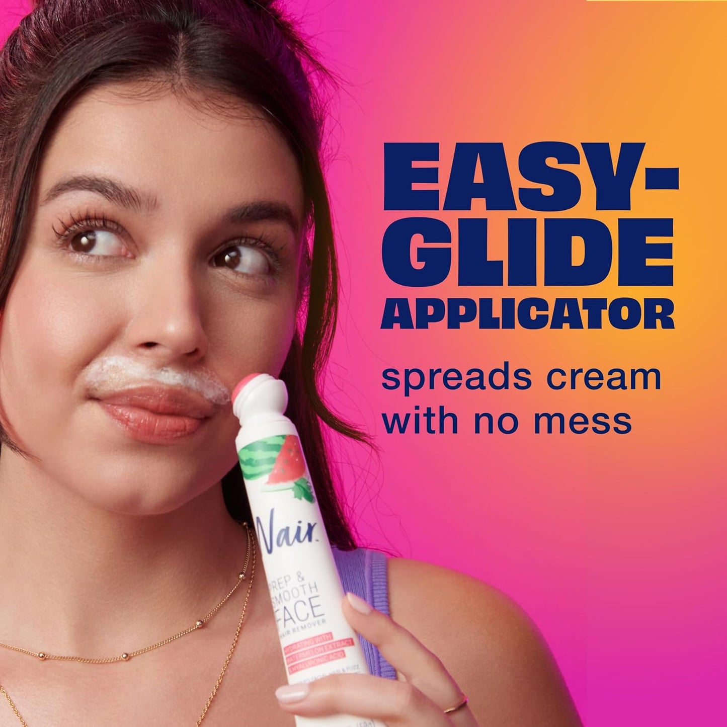 Nair Prep & Smooth Face Exfoliating Depilatory Cream – Mindful At-Home Spa Treatment for Cheek Fuzz