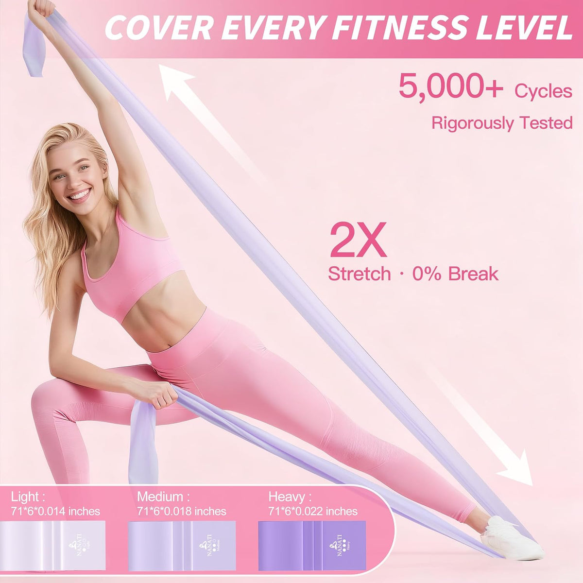 NANATI Pilates Kit - Fitness Gift for Beginners, All-in-One Pilates Equipment Bundle with Workout Guide and Carry Bag