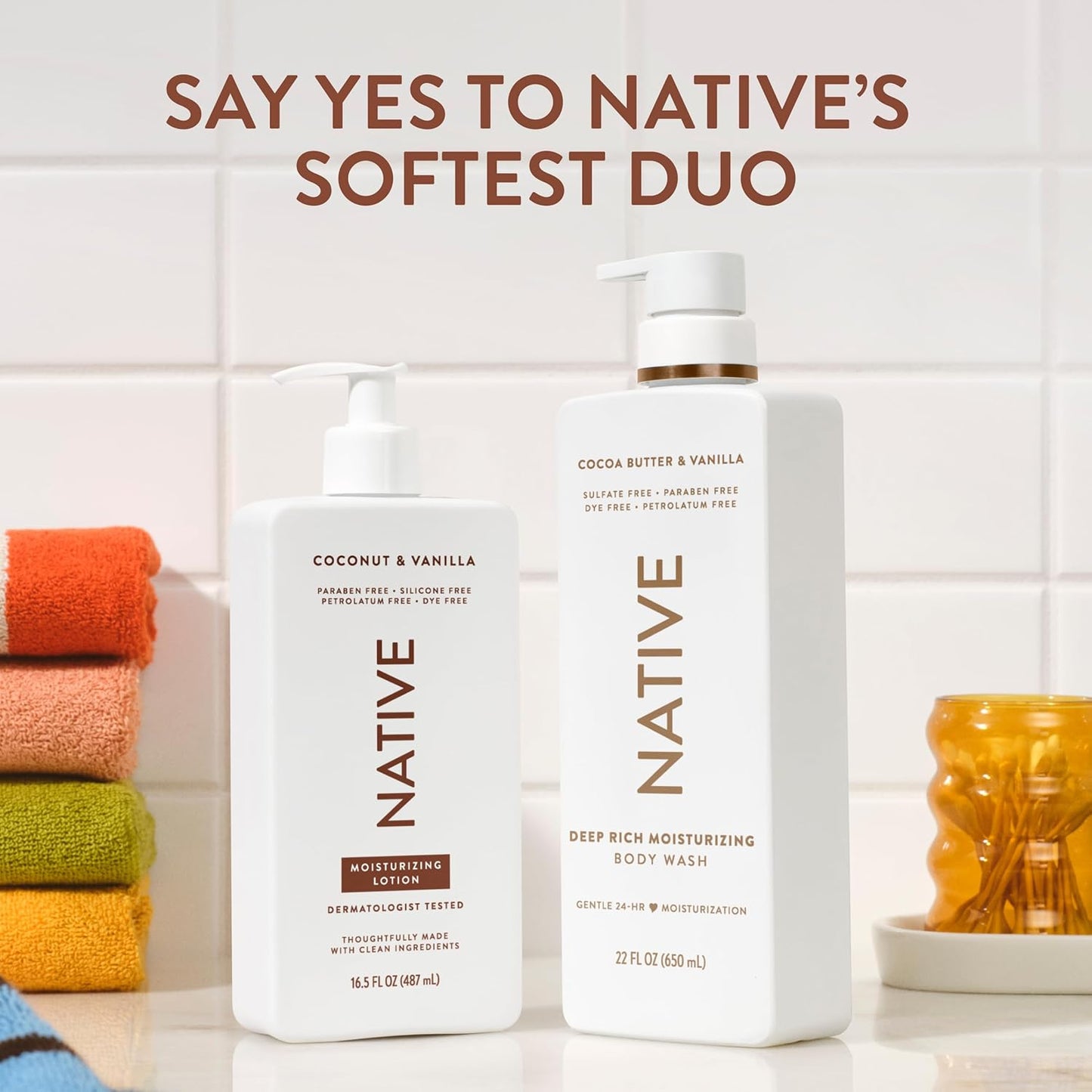 Native Body Lotion Coconut & Vanilla – Clean Beauty Staple for an Uncluttered Bathroom Counter Routine