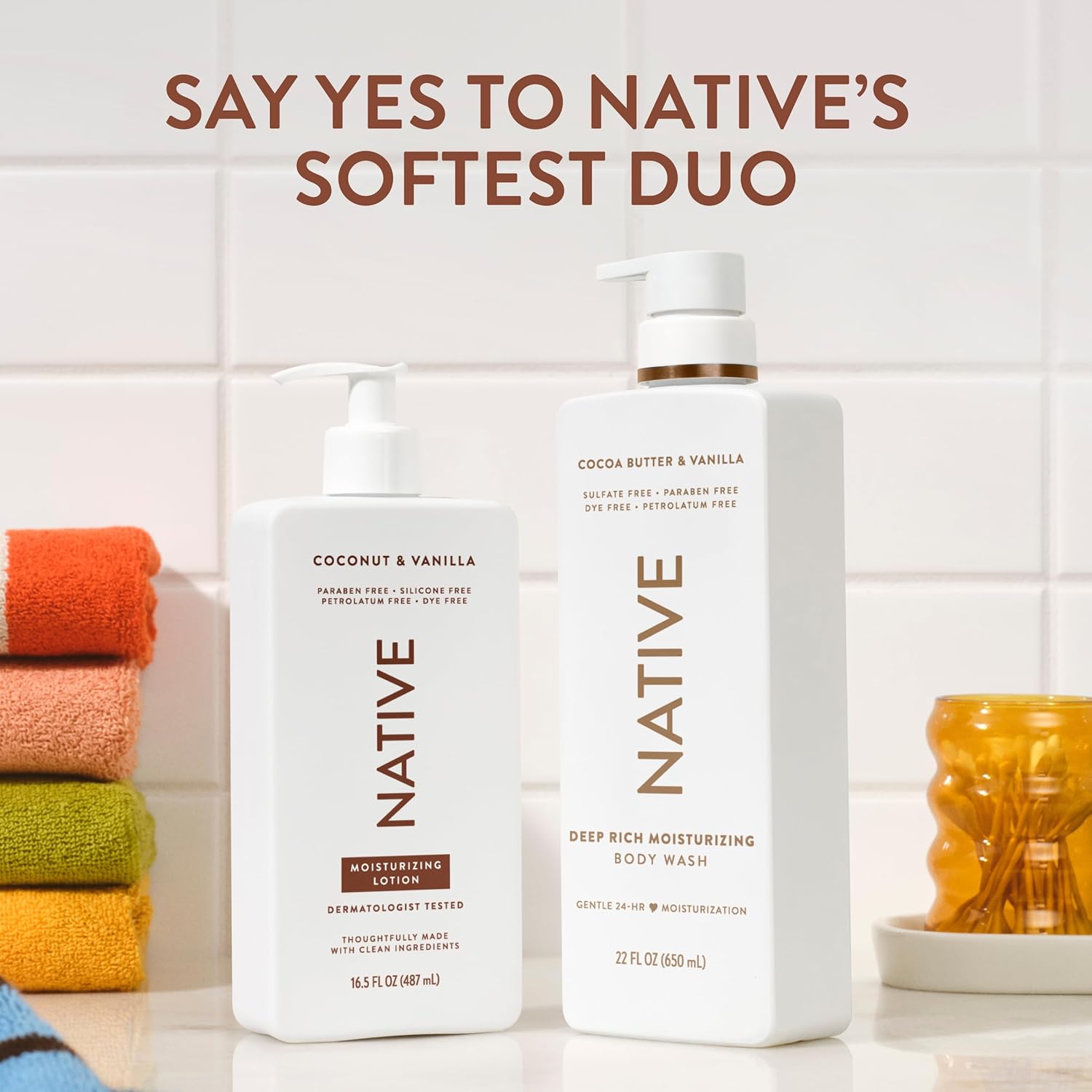 Native Body Lotion Coconut & Vanilla – Clean Beauty Staple for an Uncluttered Bathroom Counter Routine