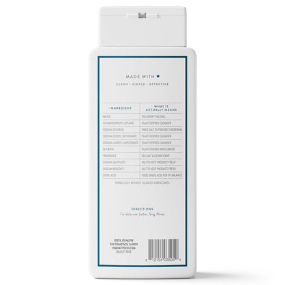 Native Body Wash for Elevated Guest Bath, Award-Winning Plant-Based Hydrating Cleanser in Sea Salt & Cedar