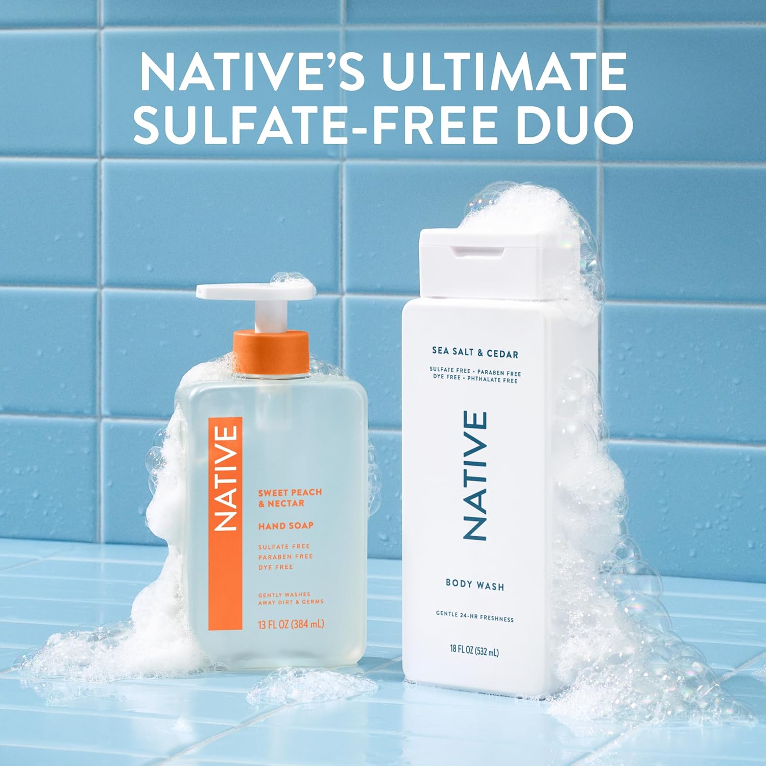 Native Body Wash for Elevated Guest Bath, Award-Winning Plant-Based Hydrating Cleanser in Sea Salt & Cedar