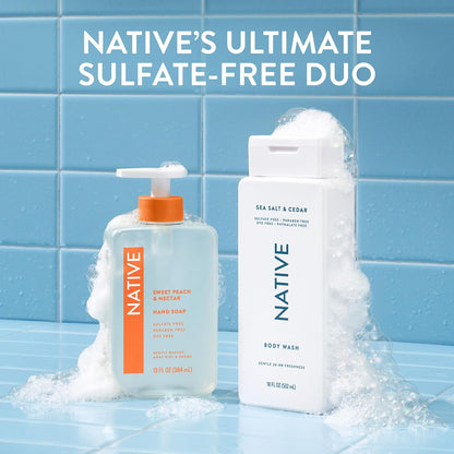 Native Body Wash for Elevated Guest Bath, Award-Winning Plant-Based Hydrating Cleanser in Sea Salt & Cedar