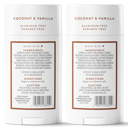 Native Coconut & Vanilla Twin Pack Deodorant – Less-Is-More Clean Design Staple for an Uncluttered Bathroom Counter