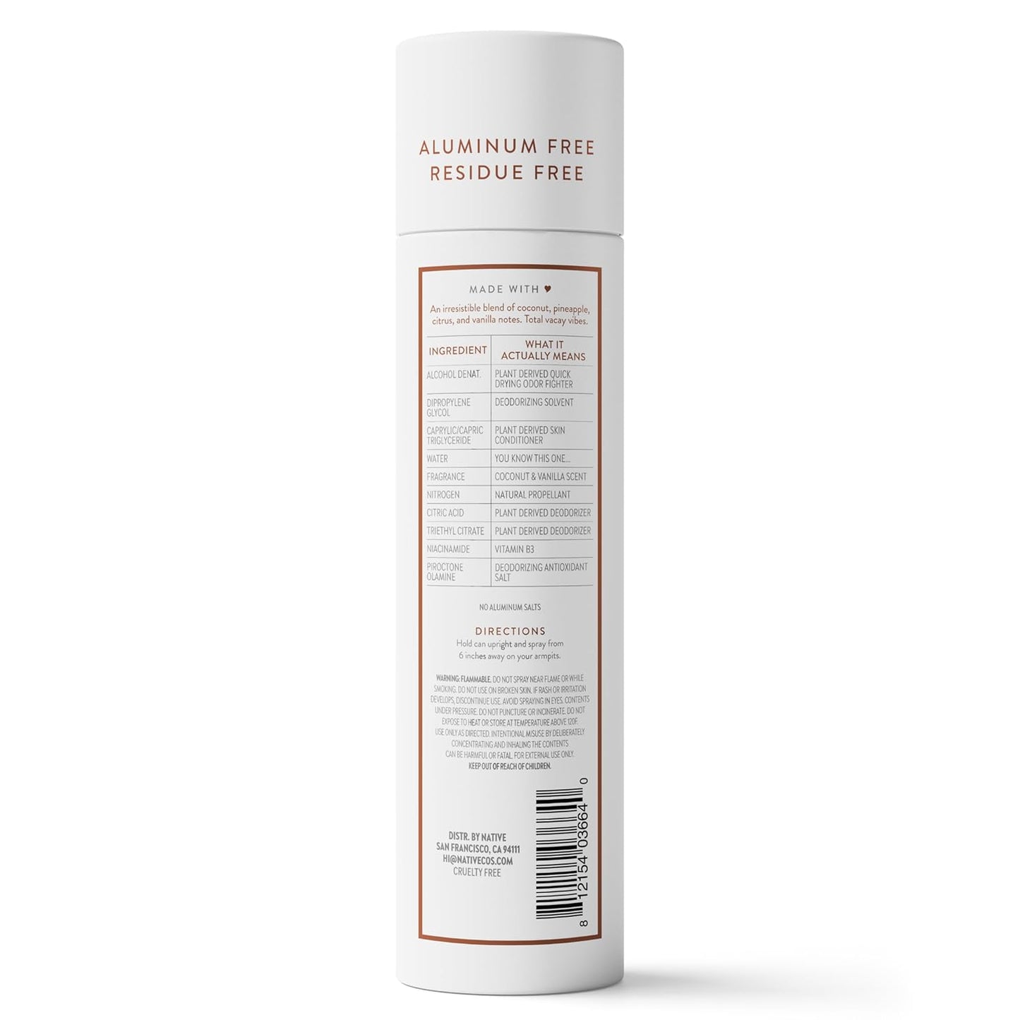 Native Deodorant & Body Spray Coconut & Vanilla, 72-Hour Aluminum Free Birthday Gift for Her and Thoughtful Holiday Present