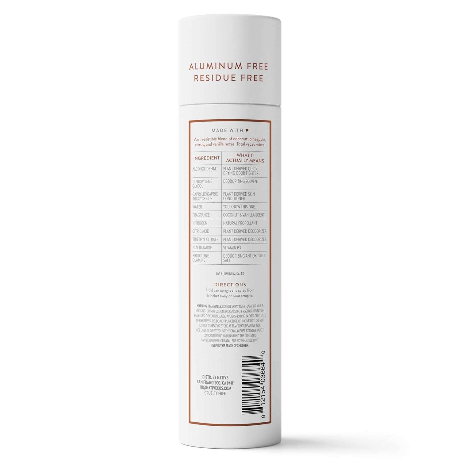 Native Deodorant & Body Spray Coconut & Vanilla, 72-Hour Aluminum Free Birthday Gift for Her and Thoughtful Holiday Present