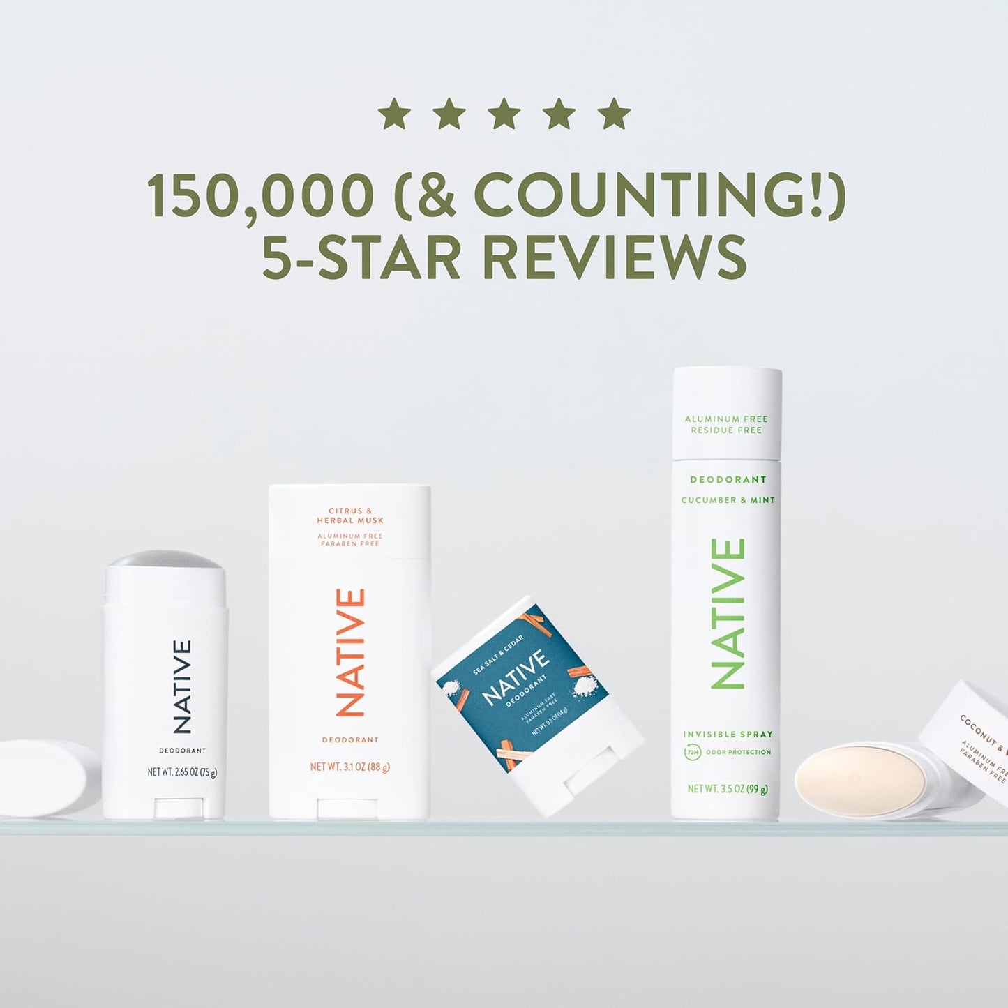Native Deodorant for Capsule Bathroom Essentials, Single Unisex Stick That Replaces Multiple Gendered Products in a Clean Routine
