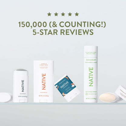 Native Deodorant for Capsule Bathroom Essentials, Single Unisex Stick That Replaces Multiple Gendered Products in a Clean Routine