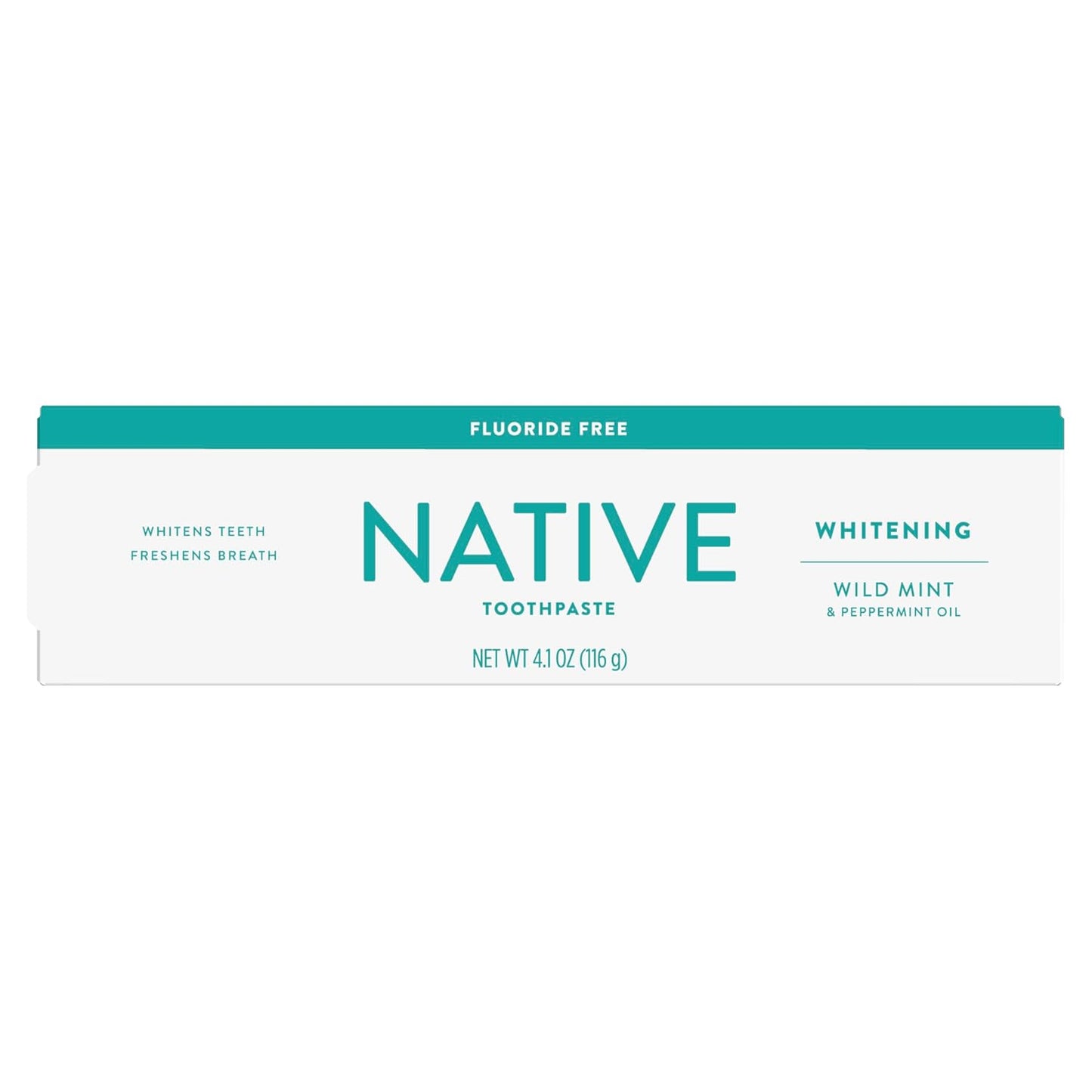Native Mineral Whitening Toothpaste – Clean Self-Care for Bath Time Wind-Down, Fluoride-Free Wild Mint, 4.1oz (Pack of 3)