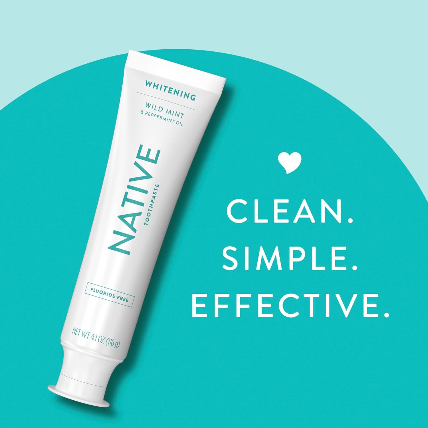 Native Mineral Whitening Toothpaste – Clean Self-Care for Bath Time Wind-Down, Fluoride-Free Wild Mint, 4.1oz (Pack of 3)