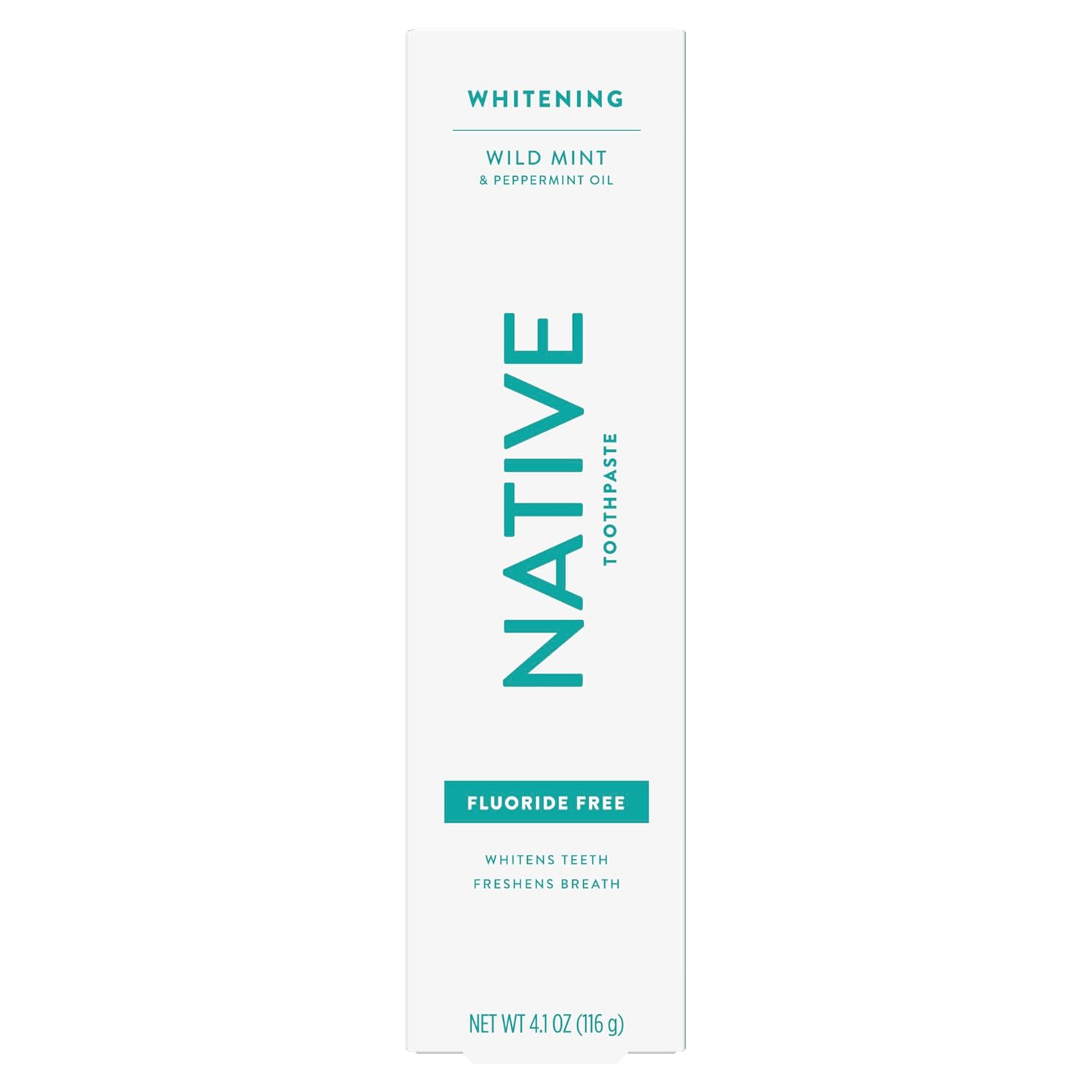 Native Mineral Whitening Toothpaste – Clean Self-Care for Bath Time Wind-Down, Fluoride-Free Wild Mint, 4.1oz (Pack of 3)
