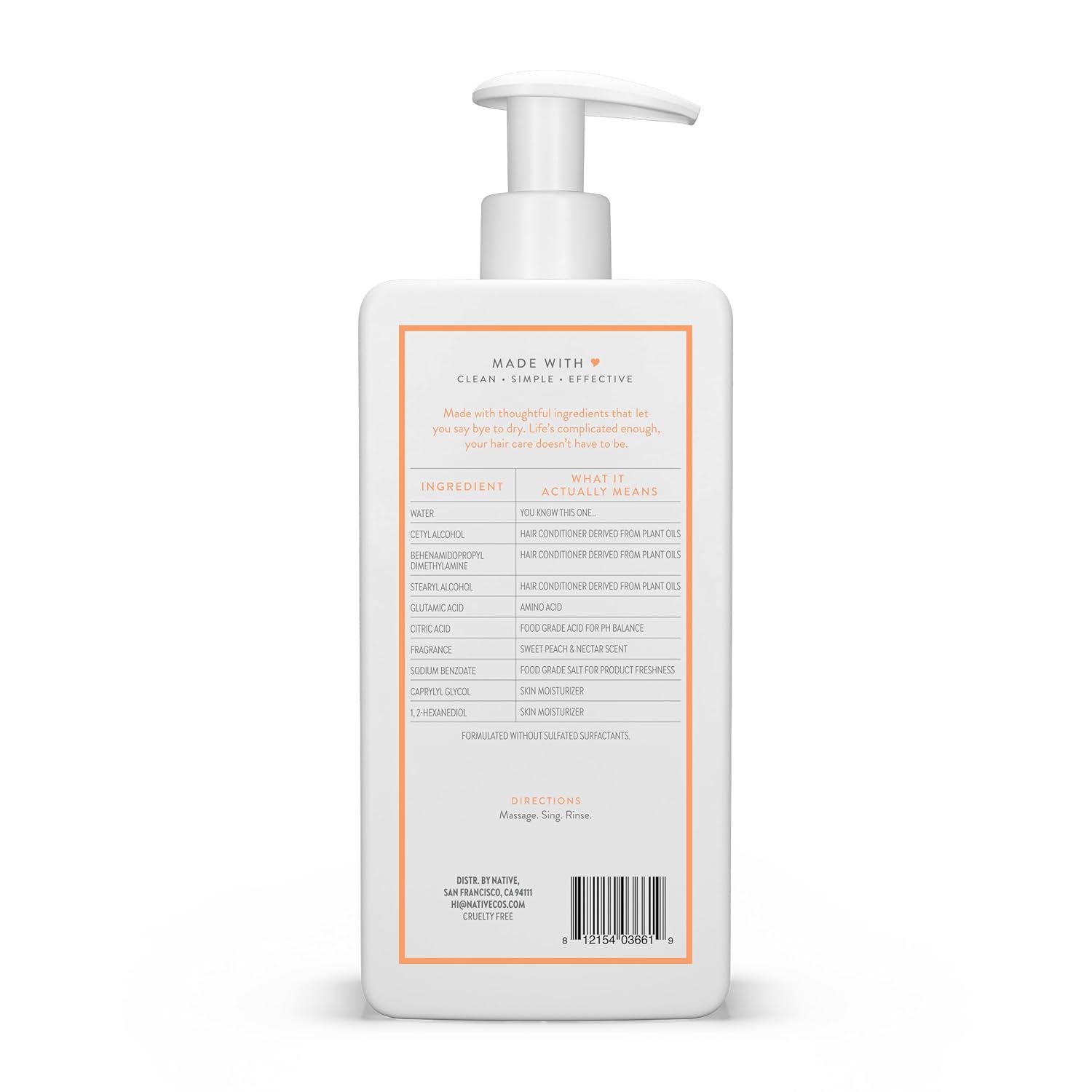 Native Moisturizing Conditioner Sweet Peach & Nectar – Thoughtful Clean Beauty Gift for Mom and Her Self-Care