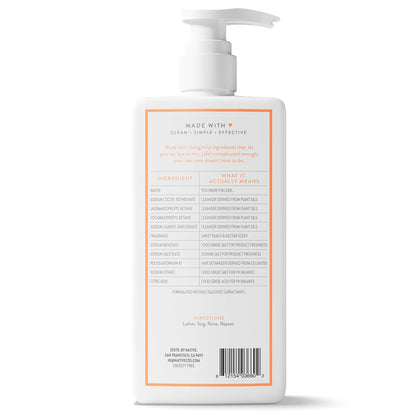 Native Moisturizing Shampoo Sweet Peach & Nectar – Scented Stress-Relief Wash for a Sensory Shower, 16.5 fl oz