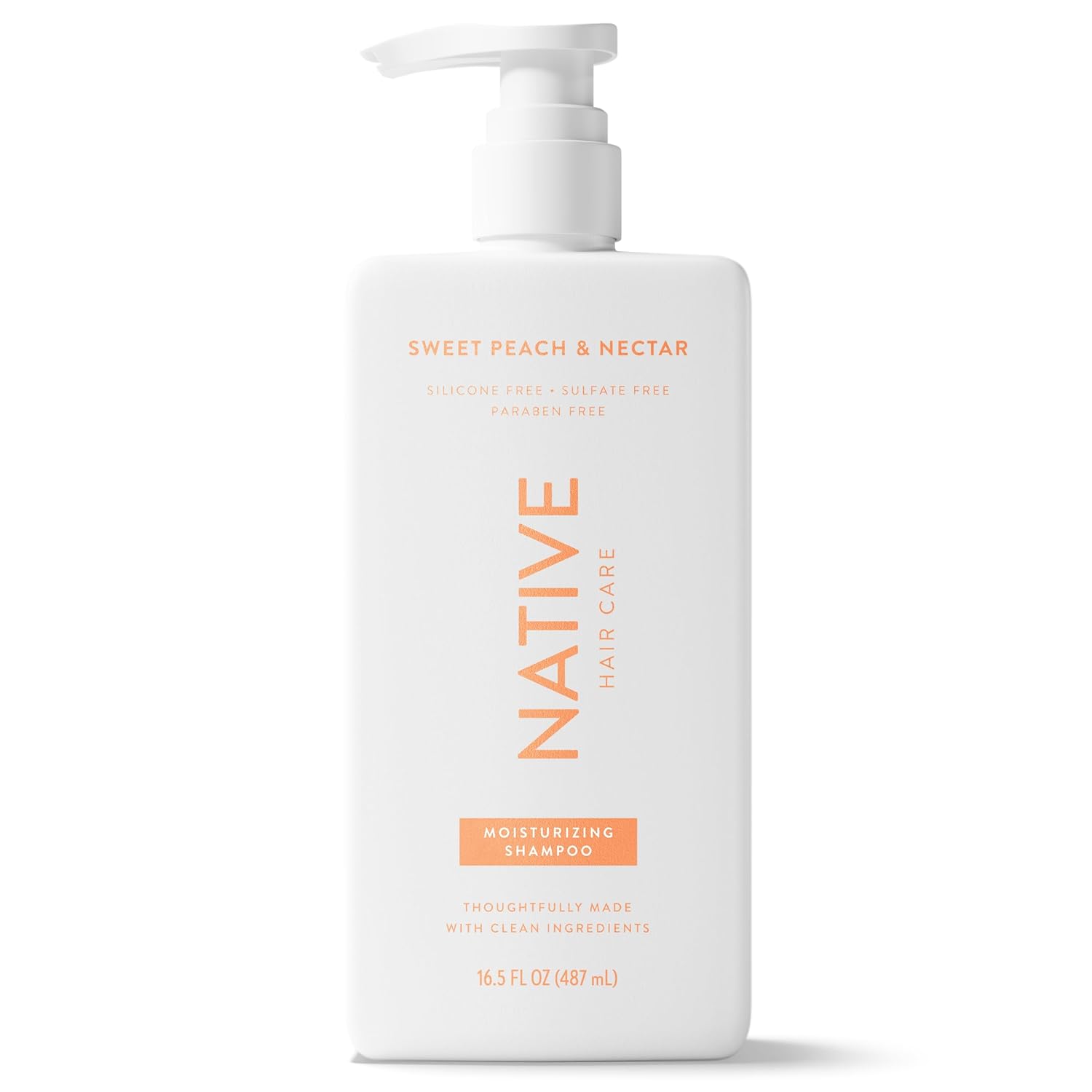 Native Moisturizing Shampoo Sweet Peach & Nectar – Scented Stress-Relief Wash for a Sensory Shower, 16.5 fl oz