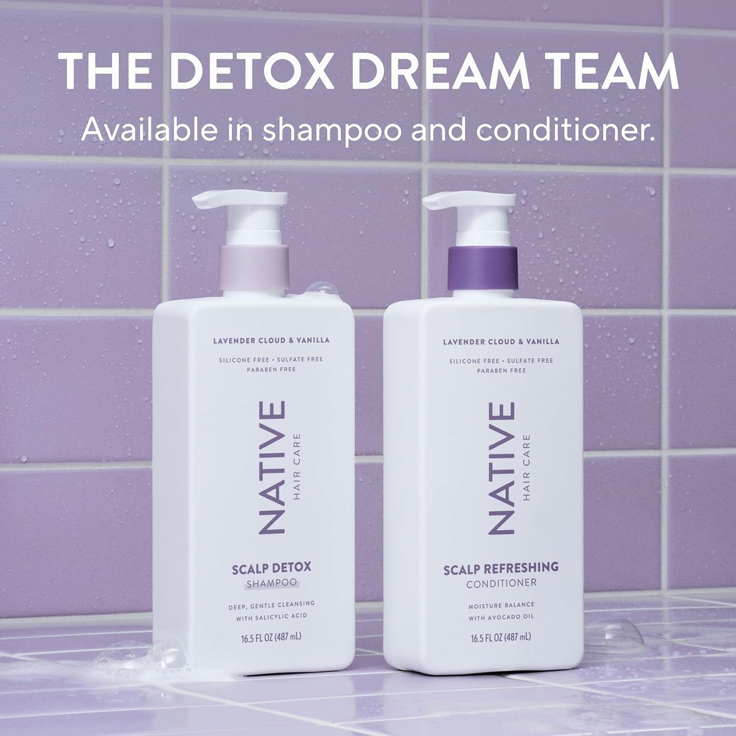 Native Scalp Detox Shampoo Lavender Cloud & Vanilla 16.5 fl oz – 11-Ingredient Clean Formula for Intentional Bathrooms