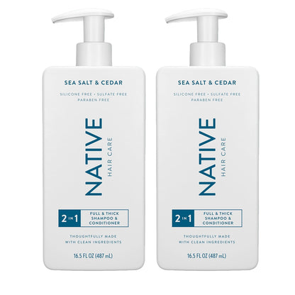 Native Sea Salt & Cedar 2-in-1 Hair Cleanser – Minimalist Vanity Essential with 11 Clean Ingredients